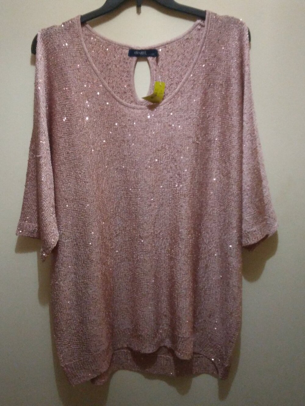 Eloquii pink, sparkly top size 22/24 NWT